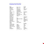 Food Packing List Template For Vacation example document template 