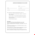 Employee Performance Evaluation Template - Subject, Section, Optional, Completion example document template