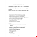 Content Editor Job Description example document template