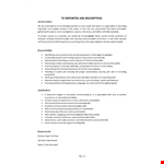 TV Reporter Job Description example document template