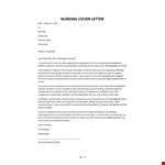 Nursing Cover Letter example document template