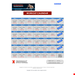Weekly Workout Calendar Sample example document template