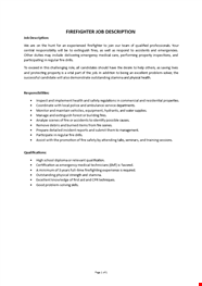 Fire Fighter Job Description Fire Fighter Job Description