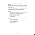  Fire Fighter Job Description example document template