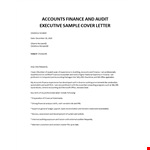Finance Executive Cover Letter example document template