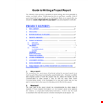 Project Report Writing Format example document template