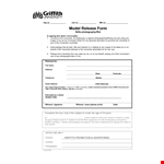 Film Model Release Form Template example document template