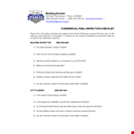 Commercial Final Inspection Checklist example document template