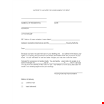 Notice To Vacate For Nonpayment Of Rent example document template