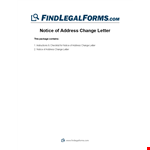 Formal Letter For Change Of Address Format example document template