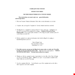 Free Legal Custody Form for Complaint Party, Child Physical Custody example document template