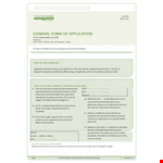General Work Application Template example document template
