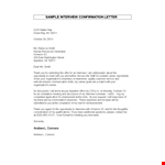 Confirmation Letter For Interview Template example document template