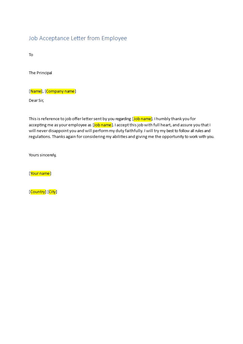 Acceptance Letter For Job from www.bizzlibrary.com