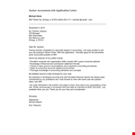 Junior Accountant Job Application Letter example document template