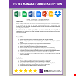 Hotel Manager Job Description example document template