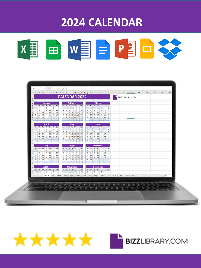 calendar template 2024 Main Image calendar template 2024 template
