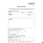 Special Patient Information: Badger Treatment Guide example document template