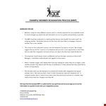 Golf Membership Resignation Letter example document template