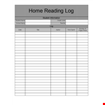 Student Reading Log Template - Track Your Reading Progress example document template
