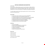 Staffing Coordinator Job Description  example document template