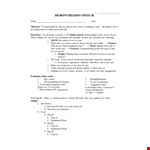 Demonstration Speech Handout example document template 