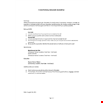 Functional Resume Example example document template