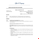 Developed Health Insurance Executive Resume | Hospital Management & System Present example document template