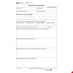 Work Progress Report example document template