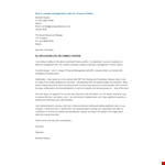 Finance Job Application Letter example document template