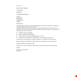 Technical Support Job Application Letter example document template