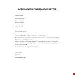 Sample of confirmation letter example document template