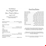 Elegant Wedding Program Template for Smith and Friend - Bride and Groom example document template 
