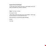 Sample Sick Leave Email: Requesting Time Off Due to Illness example document template