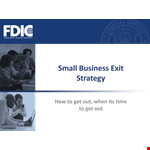 Small Business Exit Strategy Template example document template