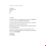 Expressing Gratitude to the Recipient: Thank You Email After Interview Template example document template