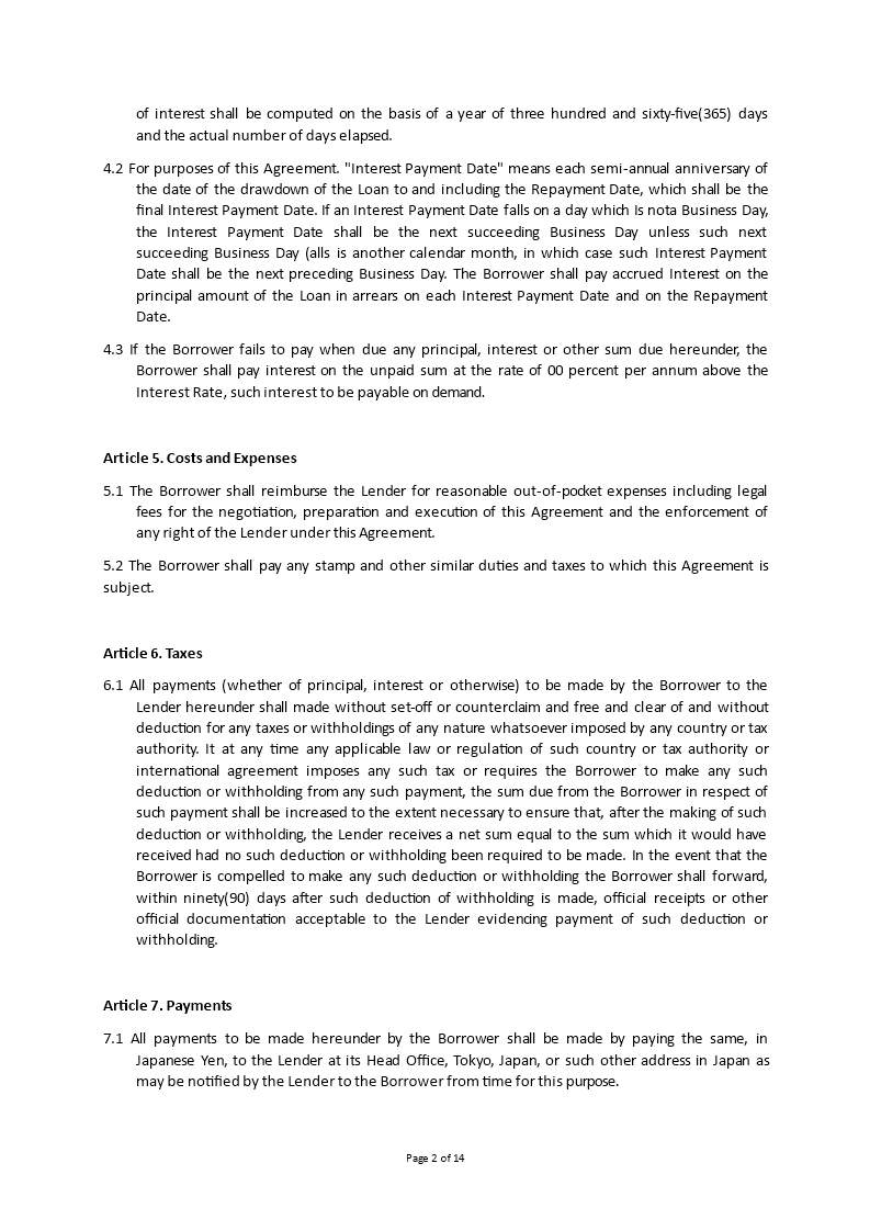 loan agreement example