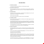 Welcome Speech example document template 