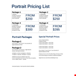 Create Professional Price Lists with Our Digital Template - Packages & Wallets Included example document template