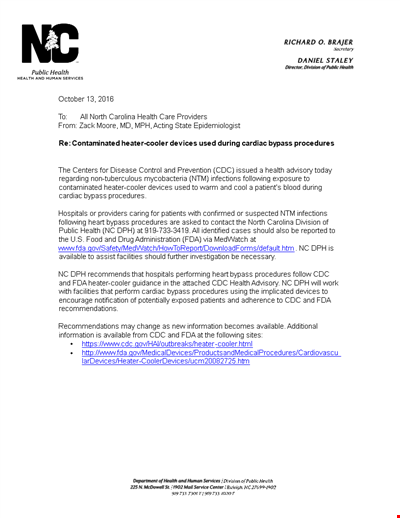 Contaminated Devices Used During Cardiac Bypass Procedures: Heating Up the Bypass Process