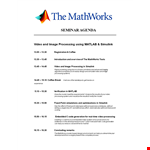 Sample Seminar Agenda - Model, Video, Image Processing with Simulink | Document Templates example document template