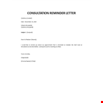 Consultation Reminder Letter example document template