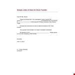 Intent Letter For Transfer Template example document template 