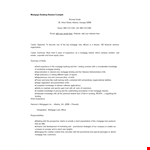 Mortgage Banking Resume Example example document template