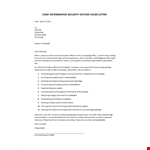 Information Security Manager cover letter example document template