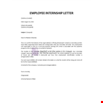 Employee Internship Letter Template example document template
