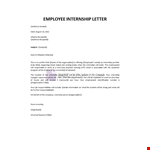 Employee Internship Letter Template example document template 
