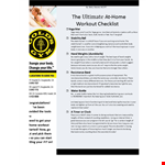 Home Workout Checklist Template example document template 