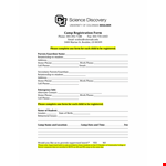 Printable Camp Registration Form Template example document template