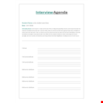 Interview Agenda Template example document template
